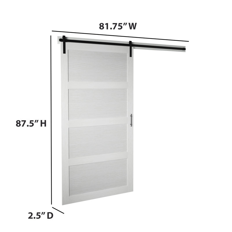 Gracie Oaks Abhishek Paneled 42” Wood Barn Door with Installation Hardware Kit & Reviews Wayfair